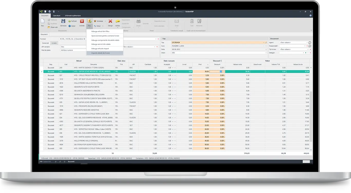 software ERP – automatizare productie si gestiune aprovizionare