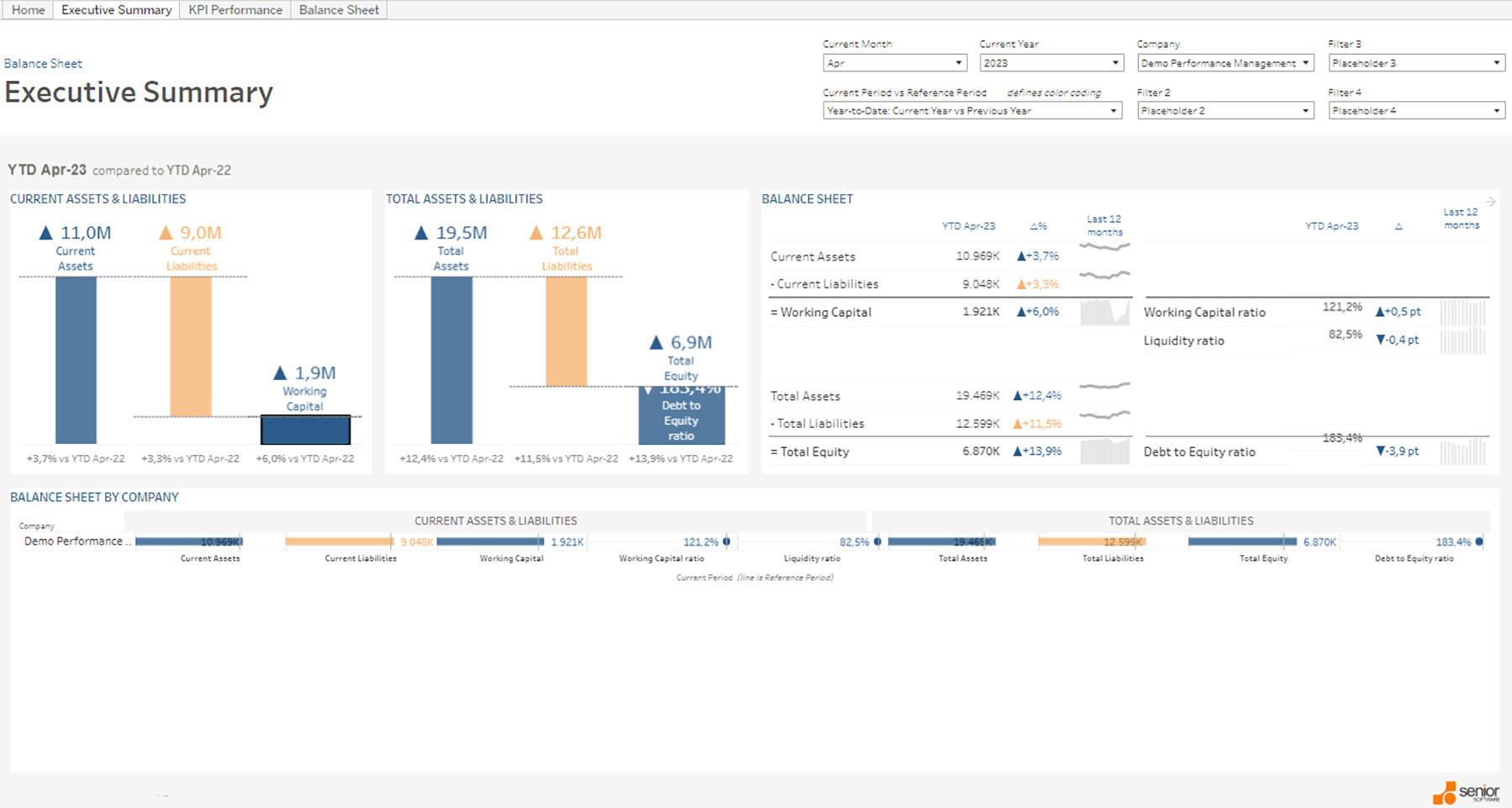 senior spm balance sheet and budget dashboard 2023