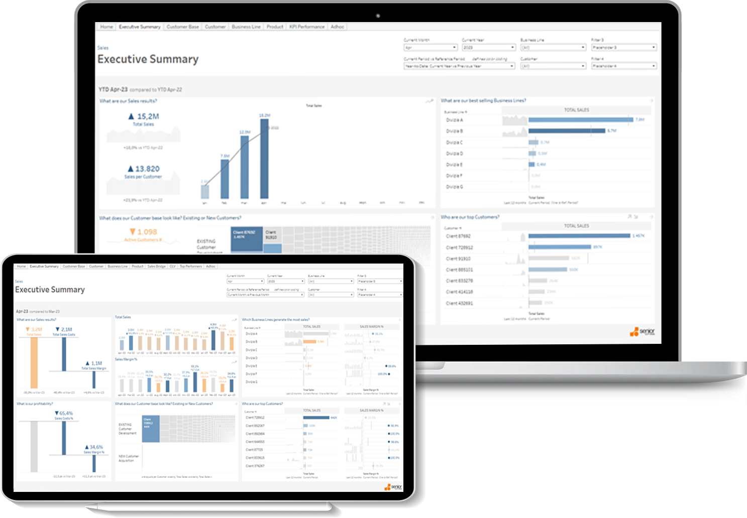 spm pentru managementul performantei - dashboarduri pentru vanzari si profitabilitate 2023